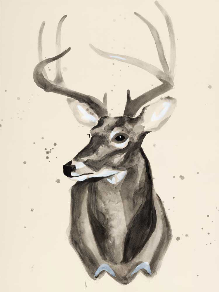 Watercolor Deer Head 3
