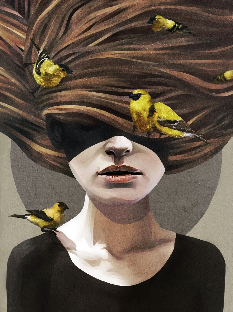 Girl with Finches