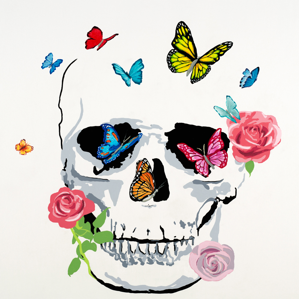 Butterfly Flower Skull